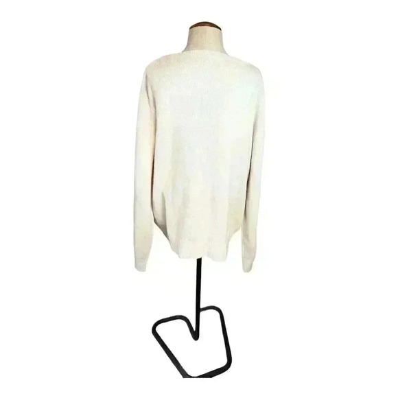 KOOS of Course! Women's 1X Beige Pullover Sweater Long Sleeve Paisley Fringe - Picture 6 of 7